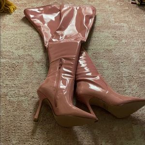 Steve Madden pink thigh high boots
